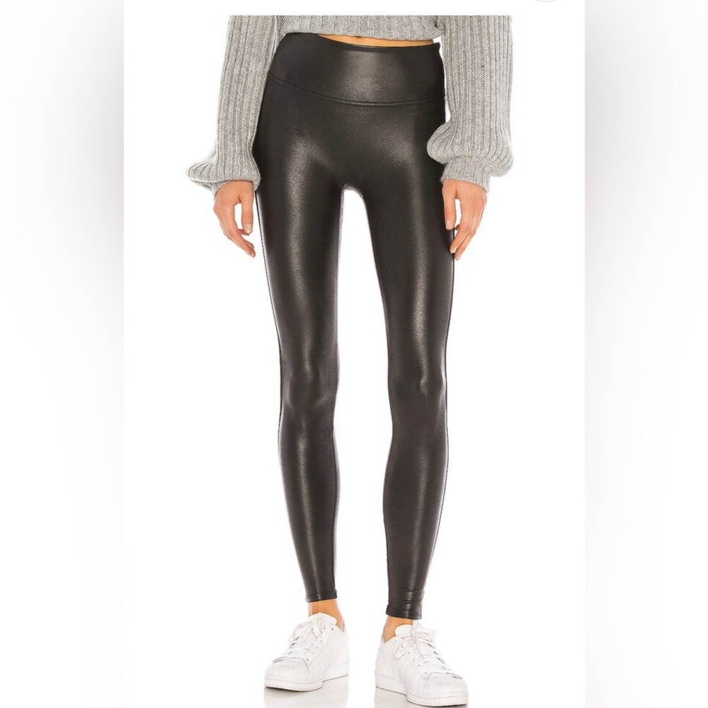 spanx shiny leggings petite